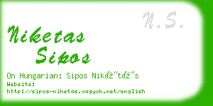 niketas sipos business card